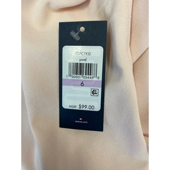 NWT Tommy Hilfiger Dress 6 Powder Pink Fit & Flare Pleated Cap Sleeve Above Knee - Picture 5 of 5